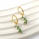 Brincos de Esmeralda Europeus e Americanos para Mulheres Joias de Luxo Elegância Deslumbrante Acessório Sofisticado Presente Ideal — foto 3
