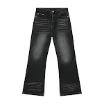 Men's loose worn-look washed-out slightly flared jeans. Comfortable and stylish for everyday wear, offering a relaxed an — photo 16
