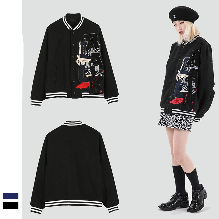Title 4, Meichao Campus Winter Thin Jacket Retro Letter ...