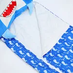 Saco de dormir infantil com desenho de animal, travesseiro e cobertor anti-chute dobrável em uma peça, perfeito para crianças. — foto 3
