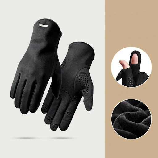 Title 6, Mens Outdoor Cycling Warm Fleece Thickened Gloves
