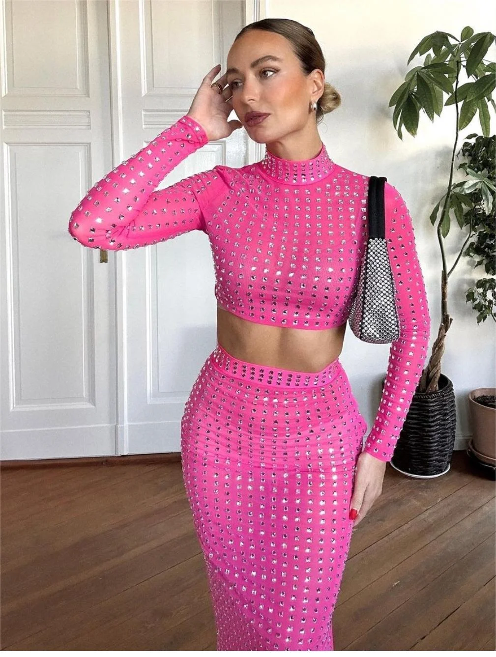 Title 22, Hot Girl Womens Fashion Rivet Elastic Tight Sk...