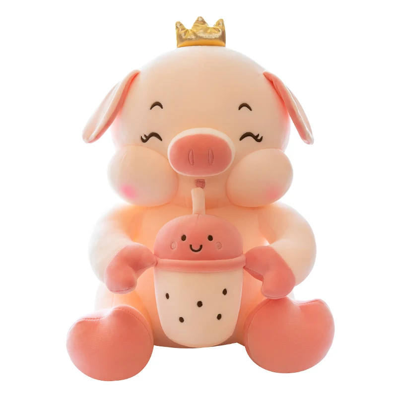 Bichinho de pelúcia porco para bebê, travesseiro grande e macio, boneca de pano, ideal para abraçar e dormir, um companheiro seguro e fofinho. — foto 1