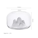 Thickened Glass Fish Aquariums With Snow Mountain Lamps Mini Fishbowl Small Terrarium Tanks Bowl SAquatic Decorate Pet S — photo 2