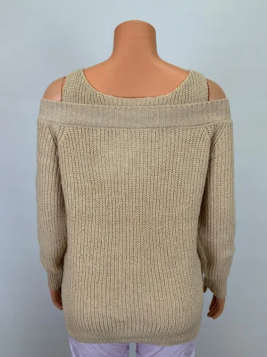 Title 5, Womens Sling Off Shoulder Knit Solid Color Cas...