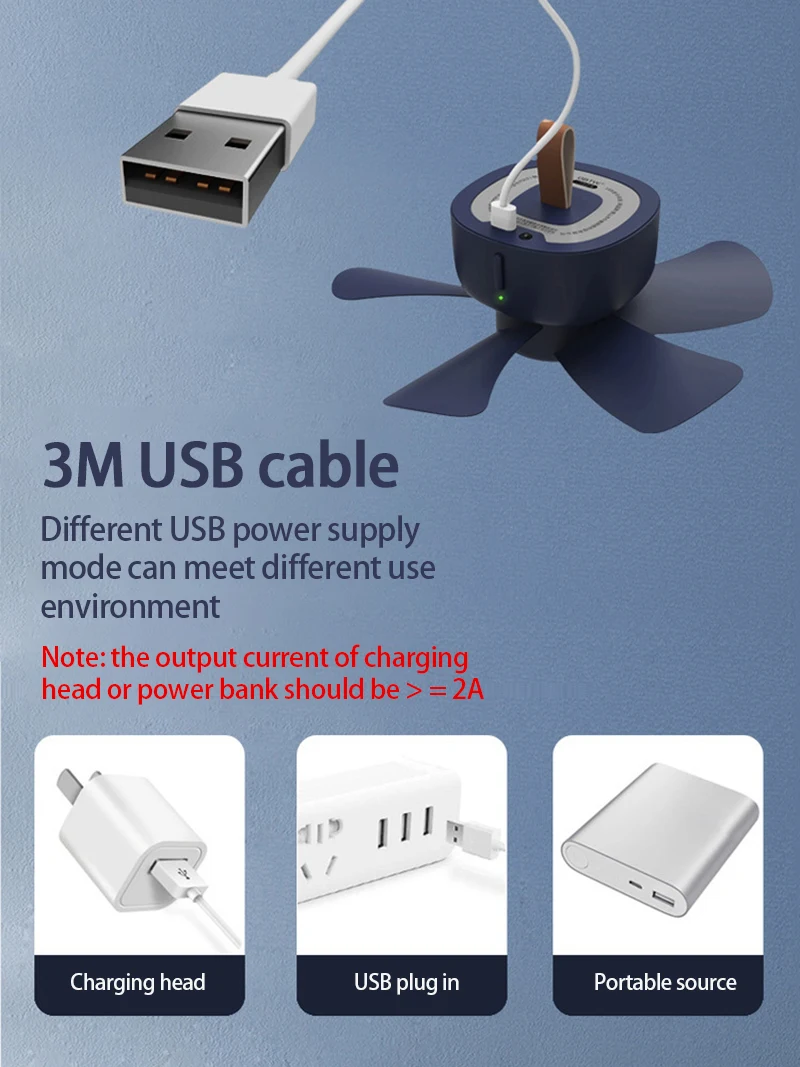 Title 2, Remote Control Timing USB Powered Ceiling Fan A...