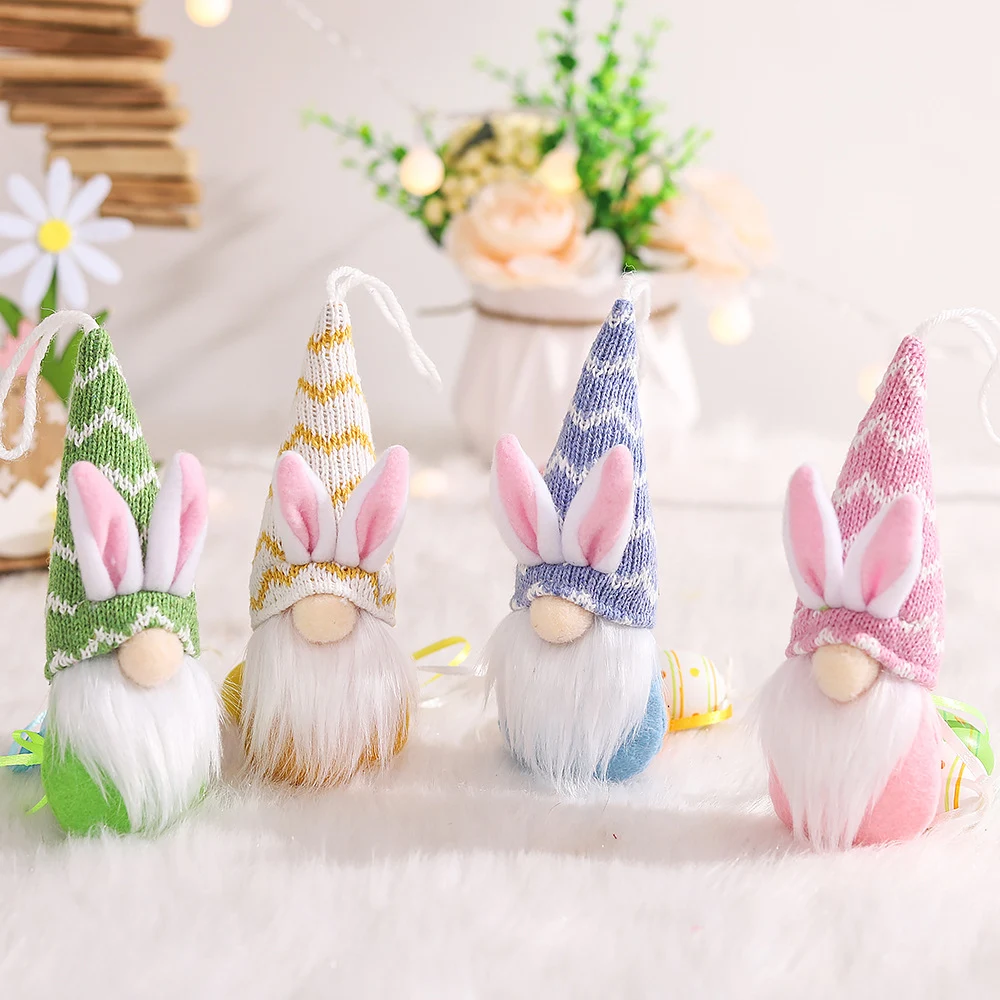 Pingente de boneca de homem velho sem rosto com chapéu de tricô de Páscoa. Adicione um toque artesanal e festivo à decoração da sua Páscoa. — foto 5