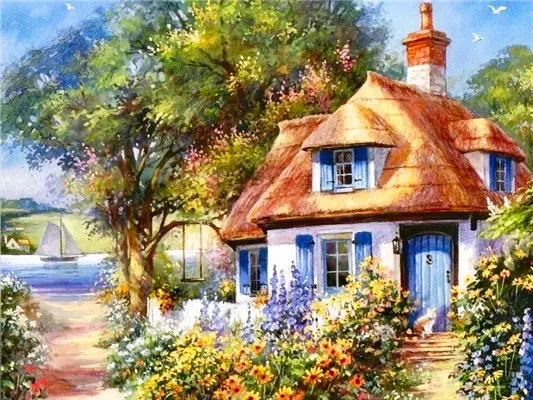 Title 10, 5D DIY Diamond Embroidery Landschap Schilderij ...