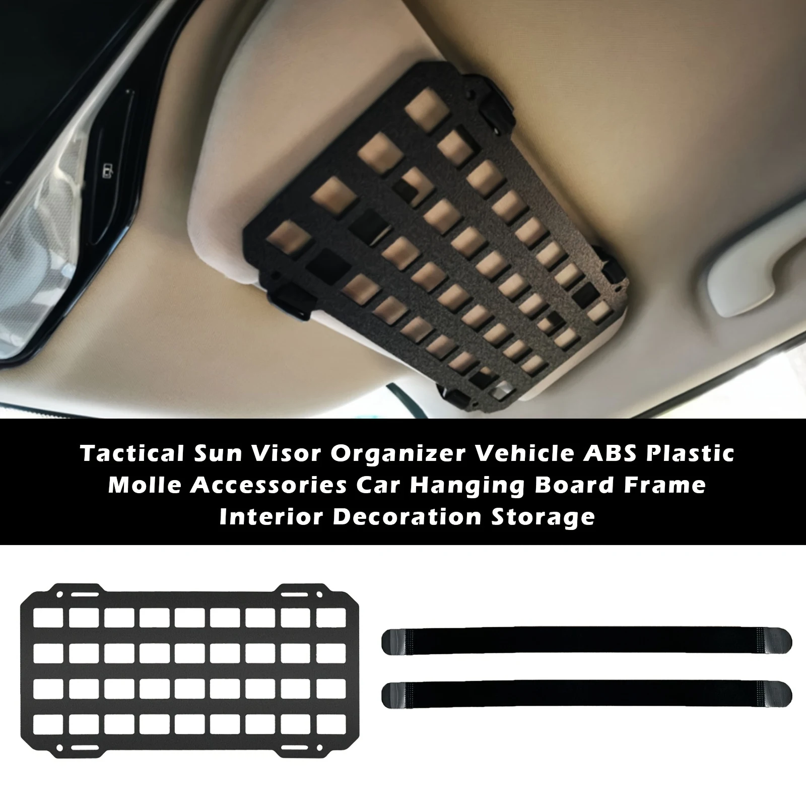Car Visor Sun Visor Organiser with Molle Rigid Plate for Vehicle Storage, Sun Protection, and Tactical Gear Holding — photo 5