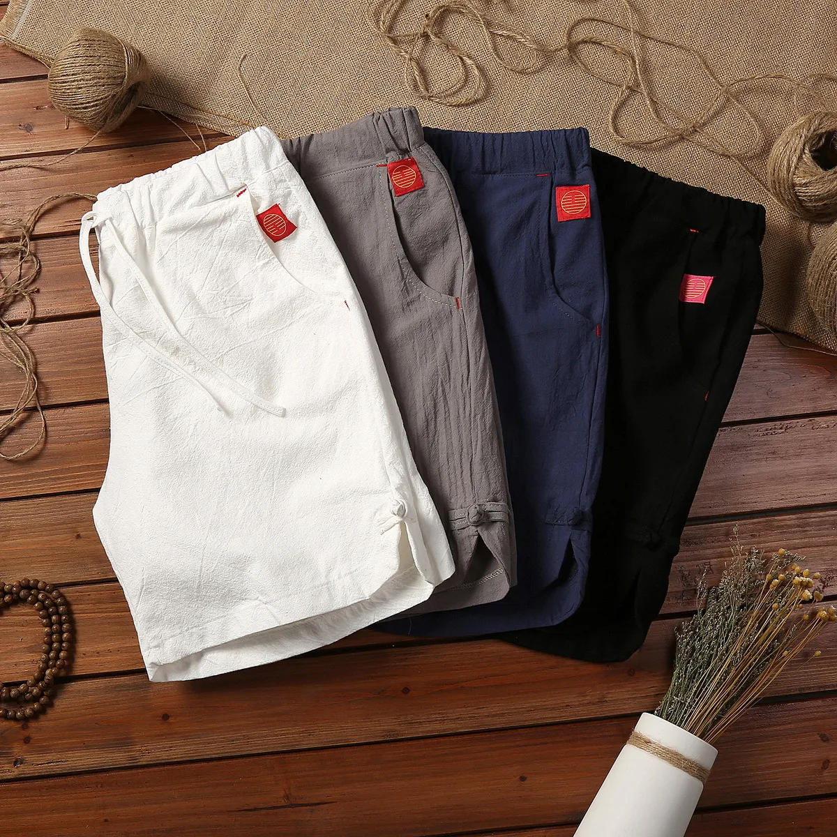 Summer plus size cotton and linen casual shorts for men, breathable and comfortable. Perfect men's clothing for hot weat — photo 21