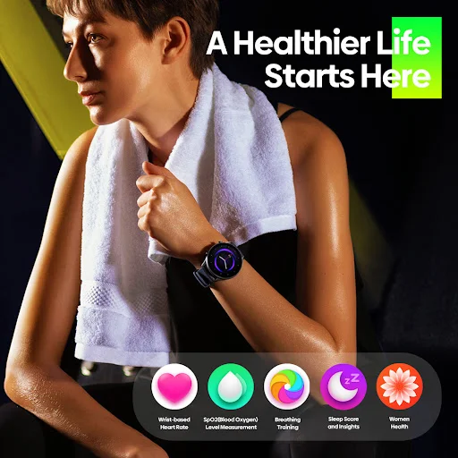 Title 7, Bluetooth Fitness Mode Smartwatch with heart ra...