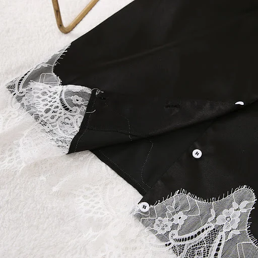 Title 8, Silk Nightgown Comfortable Pure Color Pajamas