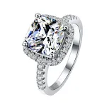 Anel feminino de diamante redondo quadrado, micro-cravação de zircônia, design simples e criativo. Elegância e sofisticação para o dia a dia. — foto 1