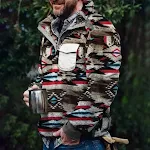 Maglione da uomo casual in flanella di peluche autunno inverno con bottoni e tasche. Comfort e calore per un look quotidiano perfetto in inverno. — foto 1