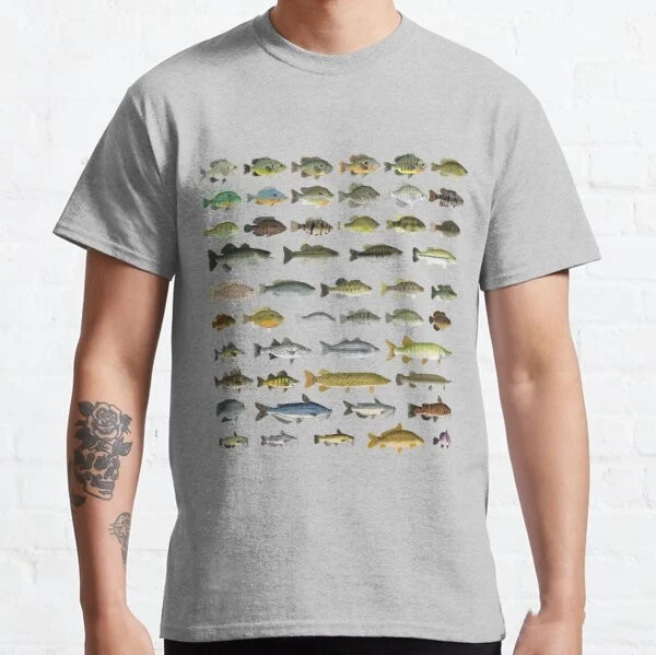 Freshwater Fish School Men's T-shirt Short Sleeve. Comfortable and stylish for everyday wear. Perfect for nature lovers — photo 3