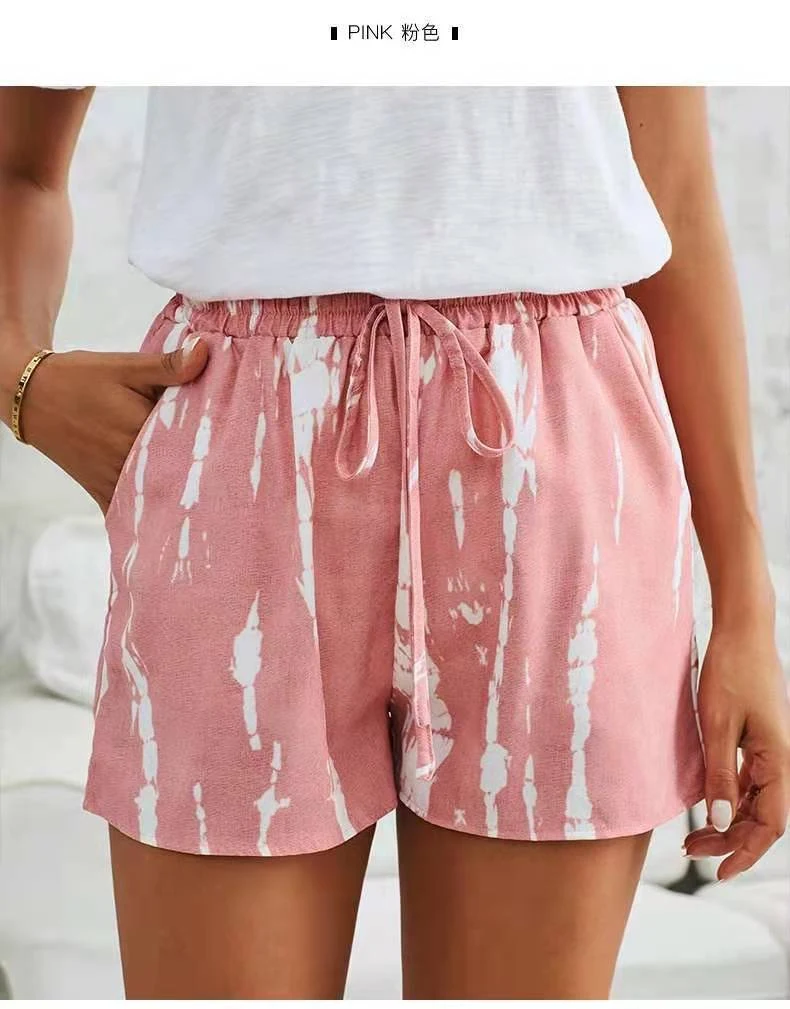 Summer European and American Tie-dye Striped Wide-leg Shorts. Comfortable, breathable, and stylish shorts perfect for wa — photo 1