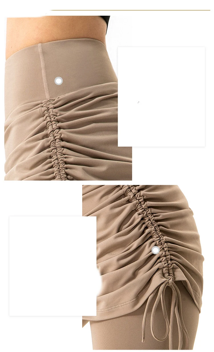 Yoga broek met hoge taille, trekkoord en bandjes, halve lengte. Geniet van comfort, ondersteuning en stijl tijdens je yoga en workouts. — foto 13