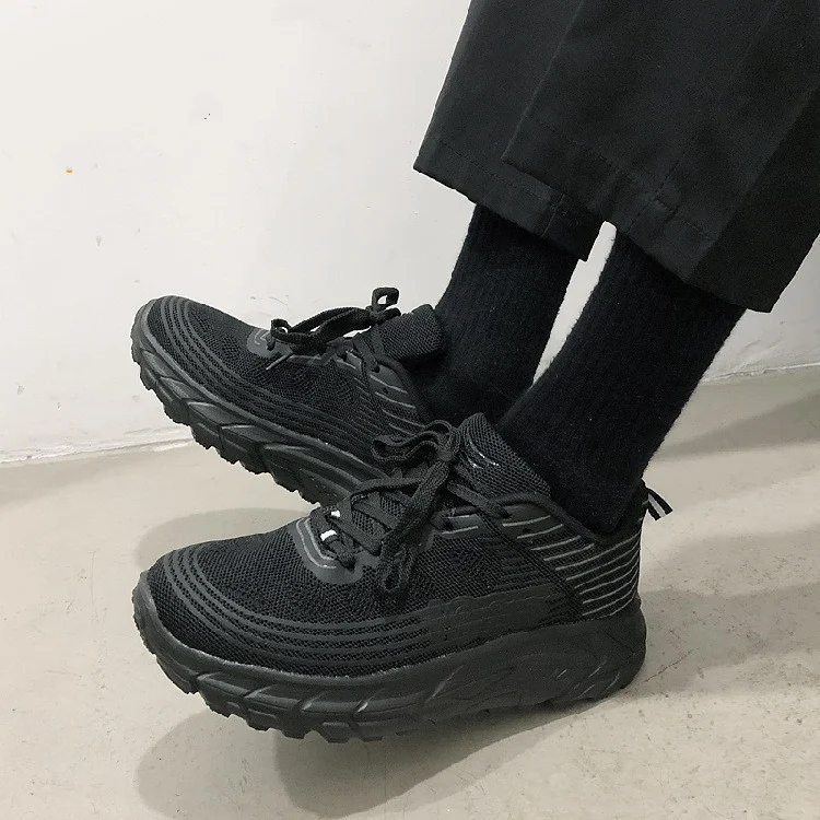 Reflective design knit sports shoes for wild outdoor adventures. Comfortable old-school style footwear for active lifest — photo 4