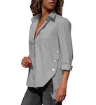 Camisa com fenda irregular, estilo único e moderno. Design assimétrico que garante um visual arrojado e elegante. Perfeita para se destacar. — foto 10