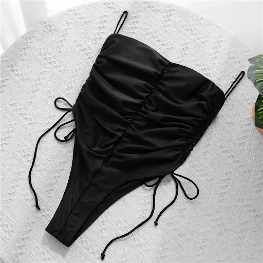 Title 3, Ladies One Piece Swimsuit Black Lace Adjustable...