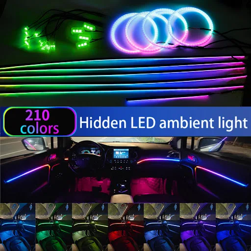 Title 8, Hidden LED Streamer Dynamic Car Ambient Light 1...