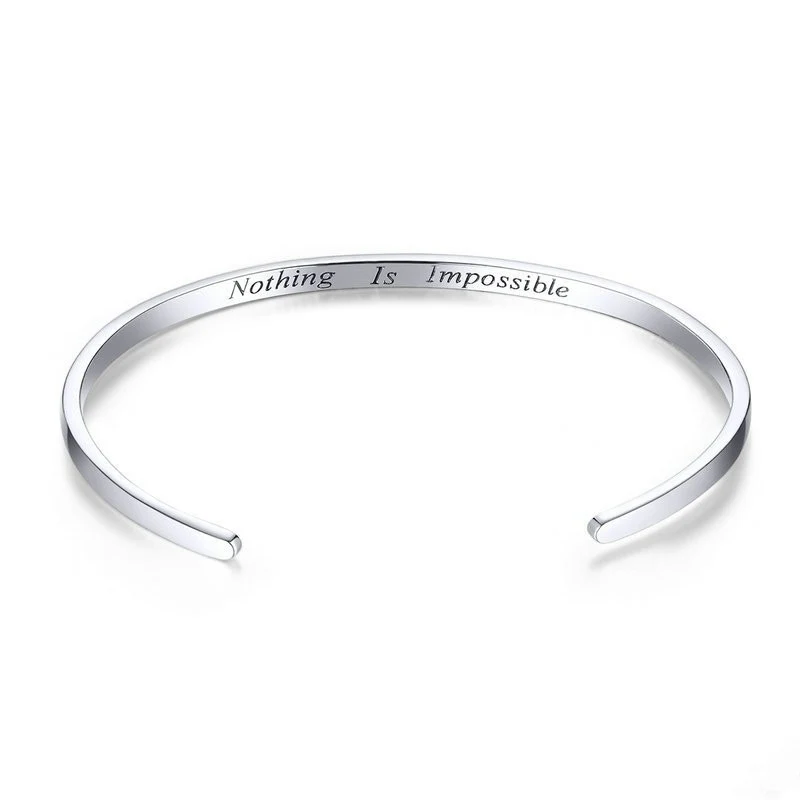 Title 2, Pulseira ajustável de prata esterlina S925, sim...