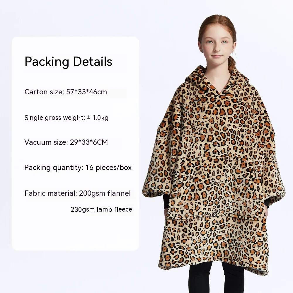 Title 4, European And American Style Flannel Hooded Lazy...