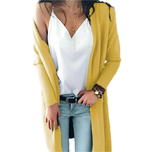 Title 8, Double Pocket Mid-Length Knitted Cardigan Sweater