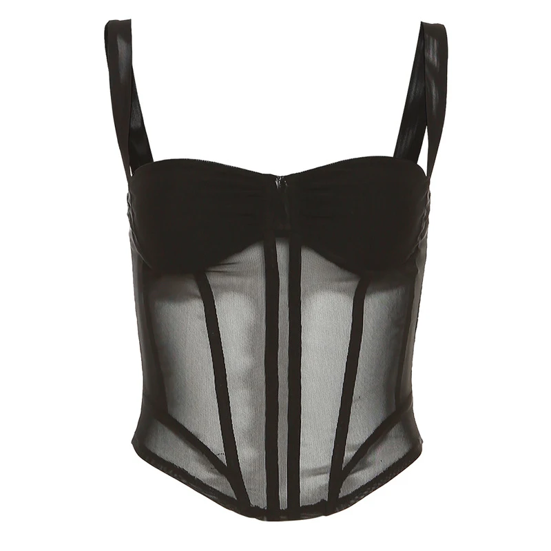 Title 4, Moda suspensórios malha transparente slim fit c...