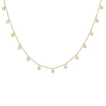 Colar feminino de prata esterlina S925 com zircônias estreladas. Elegante e fashion, perfeito para adicionar brilho e sofisticação ao seu visual. — foto 3