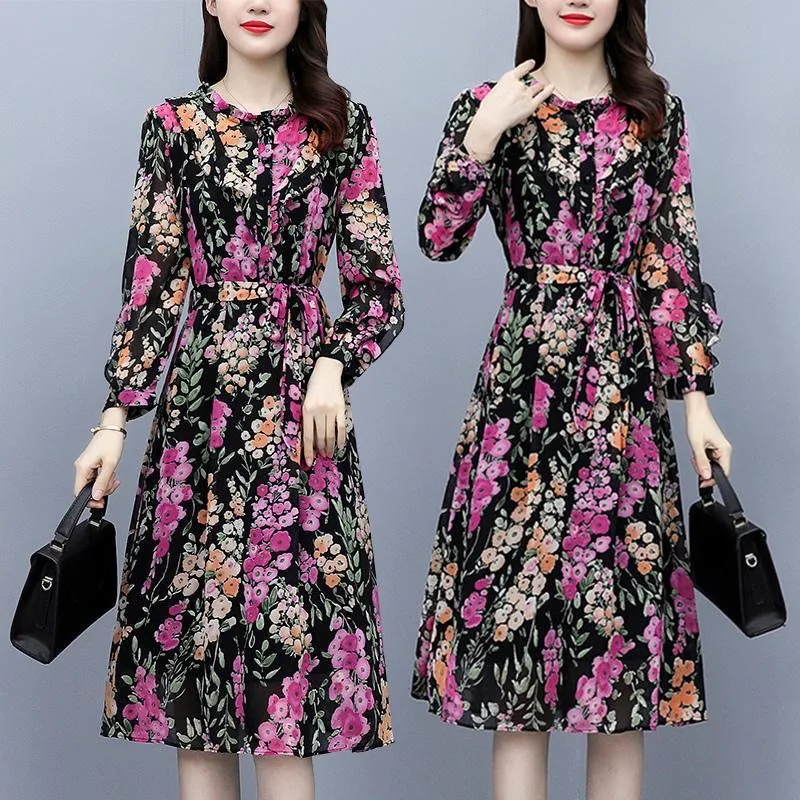 Title 2, Womens Spring and Autumn Chiffon Long Sleeve D...