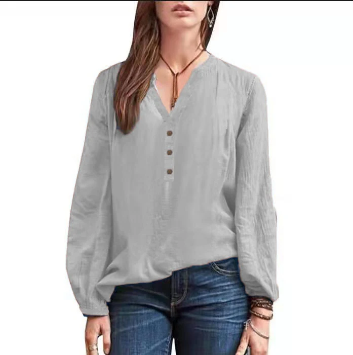 Title 6, New Shirt Plain Cotton And Linen Retro Shirt