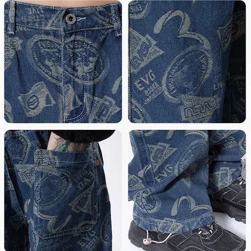 Title 9, Heren American High Street Hip Hop jacquard den...