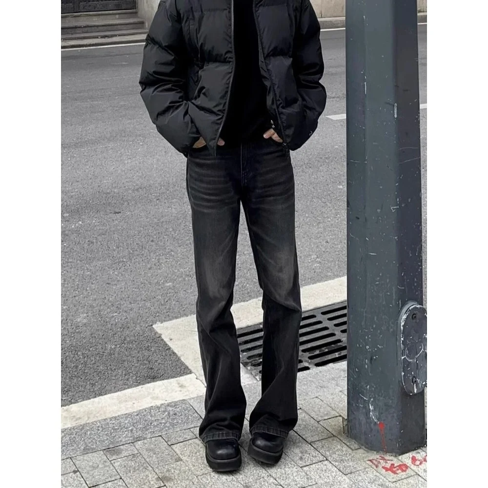 American High Street Retro Black Straight Skinny Jeans For Men. Stylish and comfortable jeans with a retro vibe and a mo — photo 1