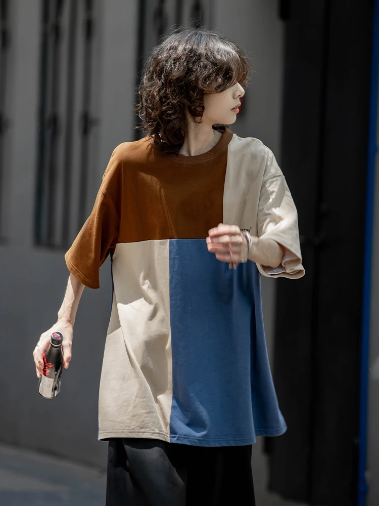 Loose Crew Neck Casual All-matching Summer Tee. A comfortable, versatile top perfect for everyday wear, offering a relax — photo 2