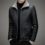 Casaco masculino casual com gola polo, forro de fleece e espessura reforçada, quente e confortável para o inverno. Estilo e proteção garantidos. — foto 7