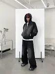 Men's Retro Distressed Hooded Cardigan Sweater and Wide Leg Mopping Sweatpants, perfect for casual style and all-day com — photo 6