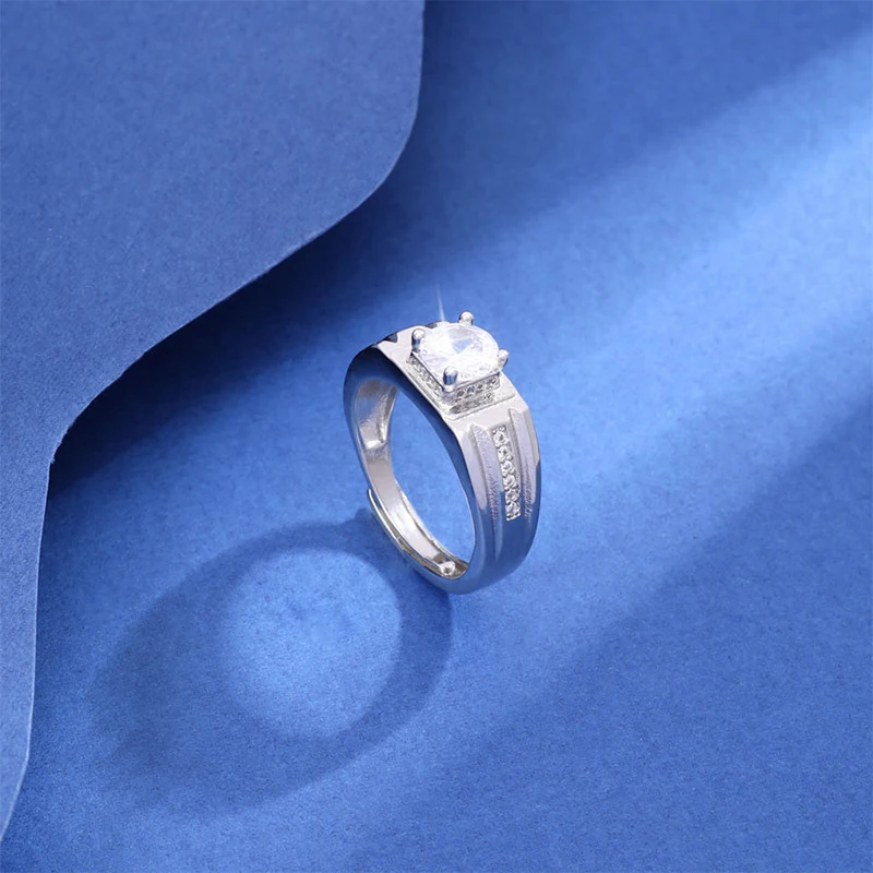 Anel Super Aberto Masculino com Diamantes Design Simples Joia Elegante Perfeito para Estilo Moderno e Sofisticado Conforto Duradouro e Único — foto 1