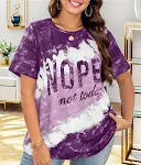 Women's Letter Printed Loose T-shirt for casual comfort. Versatile and soft, perfect for everyday wear. Breathable fabri — photo 14