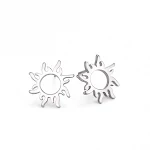 Brincos Totem Sol Boêmio Aço Inoxidável Padrão Geométrico. Acessório de moda feminino, design moderno e elegante, estilo boêmio para realçar o visual. — foto 7