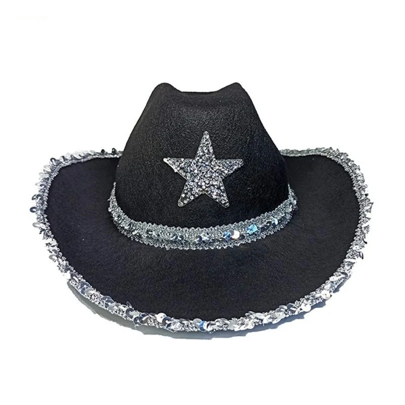 Title 2, Partij zwarte bilaterale lovertjes cowboyhoed