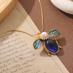 Suéter Corrente de Abelha Azul Retro Francês Conforto e Estilo, Design Vintage, Peça Exclusiva para Mulheres, Perfeito para Looks Sofisticados e Aconchegantes — foto 5