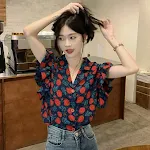 Verão Novo Design Sensação Mangas Soltas Terno Gola Chic Jaqueta Top Ideal para um Look Elegante e Confortável nos Dias Quentes. — foto 1