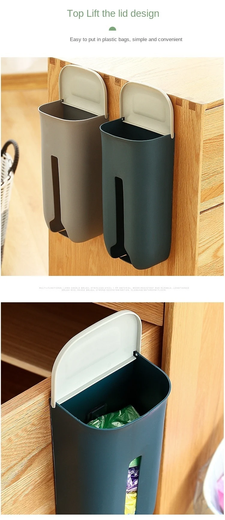 Title 7, Wall-mounted removable kitchen plastic bag stor...