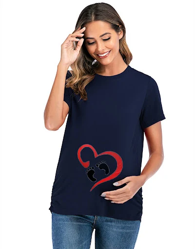 Title 2, Mittellange Umstandsbluse mit Knöchelaufdruck u...