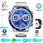 Smartwatch ECG PPG Bluetooth com chamadas, bússola, GPS e carregamento sem fio. Monitore sua saúde, conecte-se e explore o mundo. — foto 4