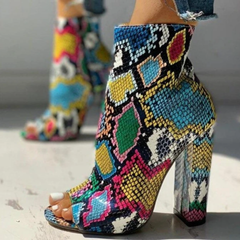 Title 6, New Style Foreign Trade Thick Heel Colorful Sna...