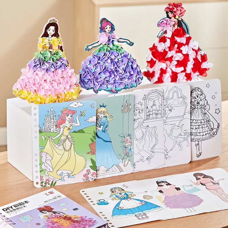 Poke Children's Painting Book Princess Dressing Material Package Creative Art Kit for Kids Develops Artistic Skills Perf — photo 9