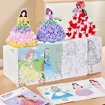 Poke Children's Painting Book Princess Dressing Material Package Creative Art Kit for Kids Develops Artistic Skills Perf — photo 9