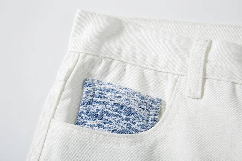 Title 3, Casual jeans met contrastrijke ripped panelen, ...